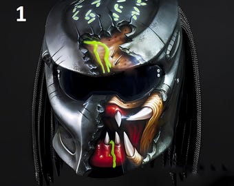 Top Predator Motorcycle Helmet Custom 3D Crack Monster (Dot & Ece Approved)