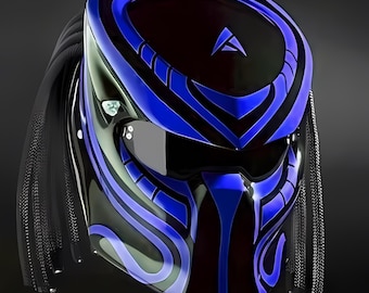 HEISS !!! Predator Motorradhelm Blue Line (Dot & Ece-Genehmigt)