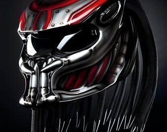カスタム プレデター バイク ヘルメット スカル ロボット (DOT および