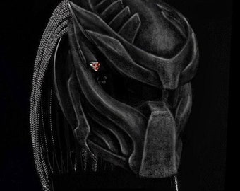 New Predator Motorcycle Helmet Black Mamba Matte Style (Dot & Ece Approved)