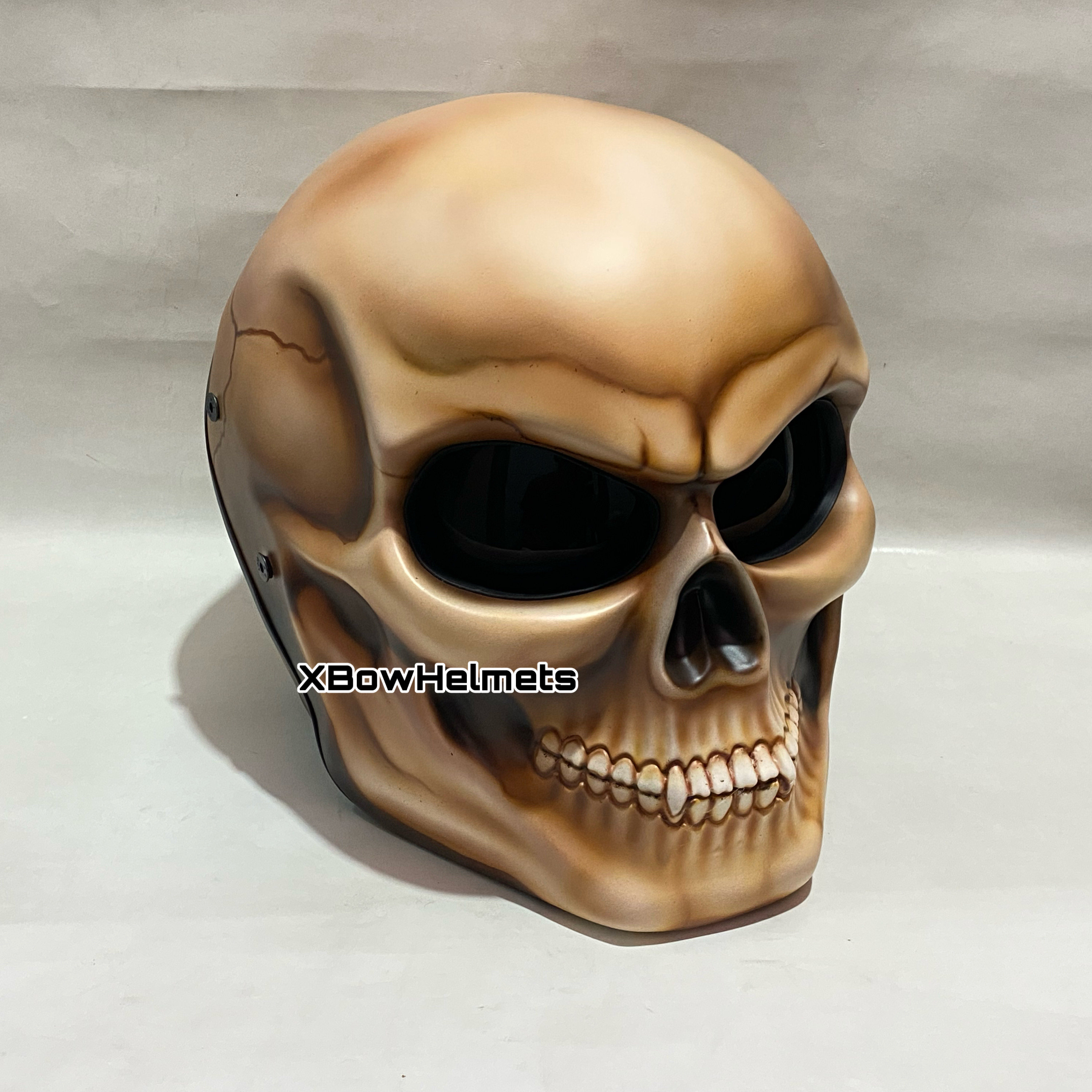 Skull DOT Helmet Ponytail Rainbow Hair Custom Helmet Goro Style Airbru –  Custom Airbrush Helmet