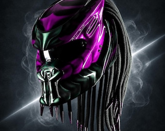 Neuer Custom Predator Motorradhelm Pink Water (Dot & Ece Approved)