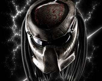 Casco da moto Predator Custom Blood War Style (omologato DOT ed ECE)