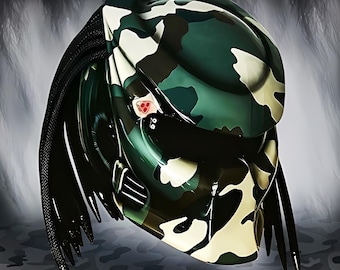 New Custom Predator Motorcyle Helmet Hand-painted Army Green Style (DOT and  ECE Approved) - Etsy