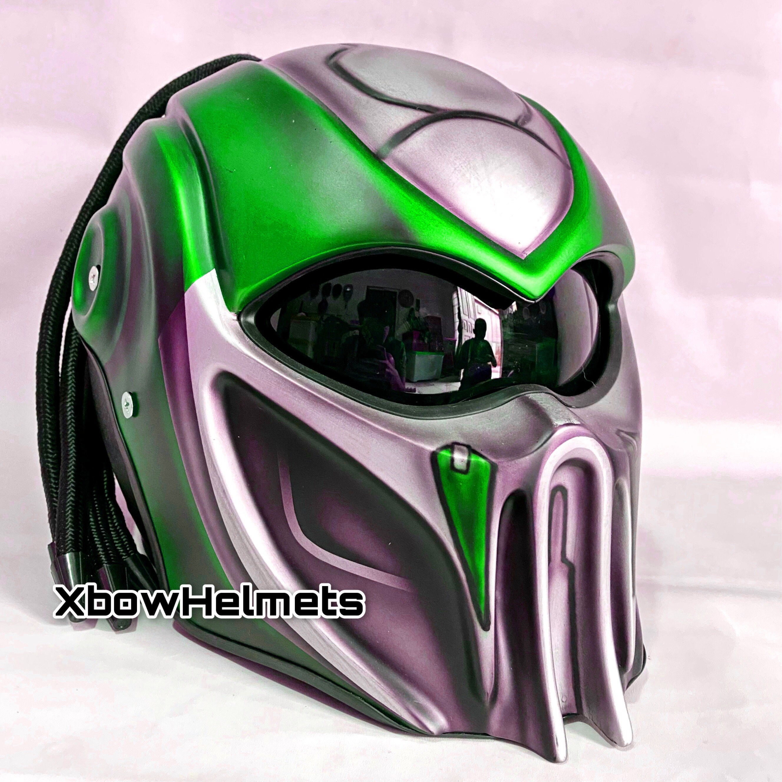 cyborg nija motorcycle helmet New Arrival Cyborg Ninja Mortal Kombat Motorcycle Helmet Green Style (dot &  Ece Approved)