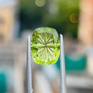 Top Quality Natural Peridot Fantasy Cut (Special Custom cut) gemstones for jewellery making, Weight 2.00 Carats, Size   9*7mm.