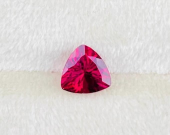 Natural Rubellite Tourmaline Gemstone: Ruby Red Trillion Shape Cut, 1.35 Carats
