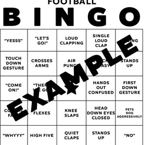 de bingo sur le football | Amusant | Imprimable | Ventilateurs | Jeu à Boire pour Mari | Football | Jeu de Boire Femme | Cadeau drôle | Planche de bingo pour supporters de football
