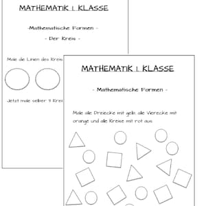 10 worksheets 1st grade mathematics, topic Mathematical forms