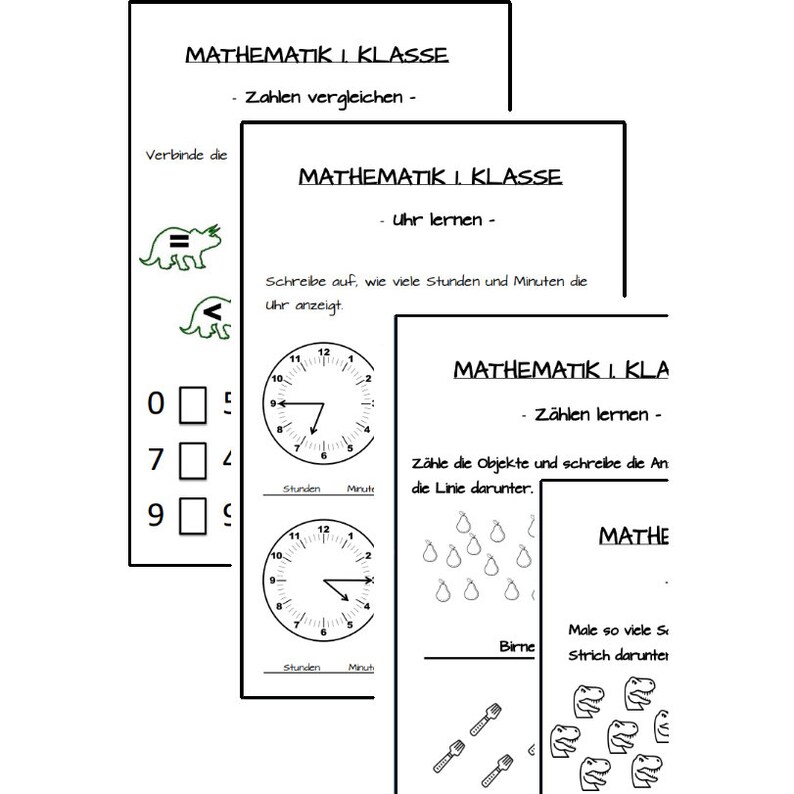 50 Worksheets for 1st Grade Mathematics, Topics Calculating Plus and ...