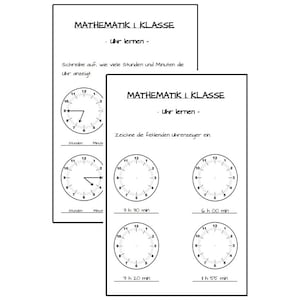 10 worksheets 1st grade mathematics, topic learning to read the clock