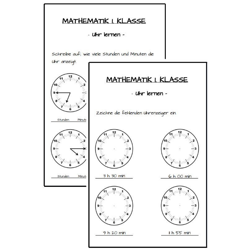10 Worksheets 1st Grade Mathematics, Topic Learning to Read the Clock ...