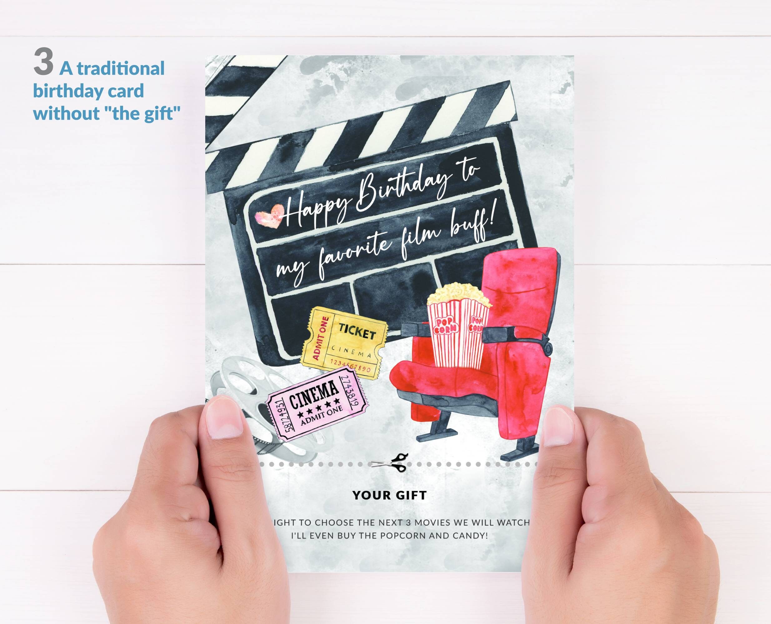 Printable Birthday Card for A Film Buff | Movie Lover Greeting Card ...