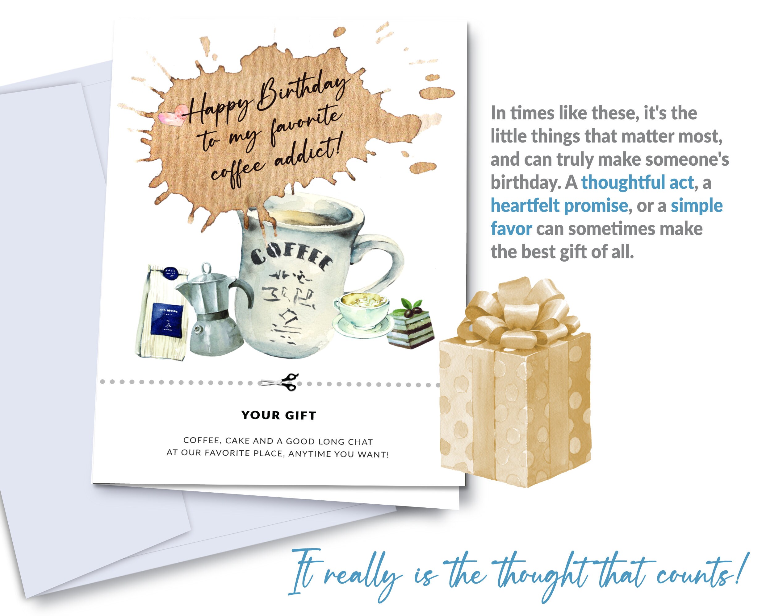 Printable Birthday Card for A Coffee Addict | Coffee Lover Birthday ...