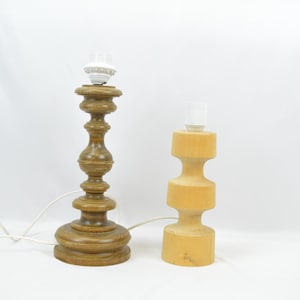 Vintage Handmade wood lamp from Scandinavia home decor gift