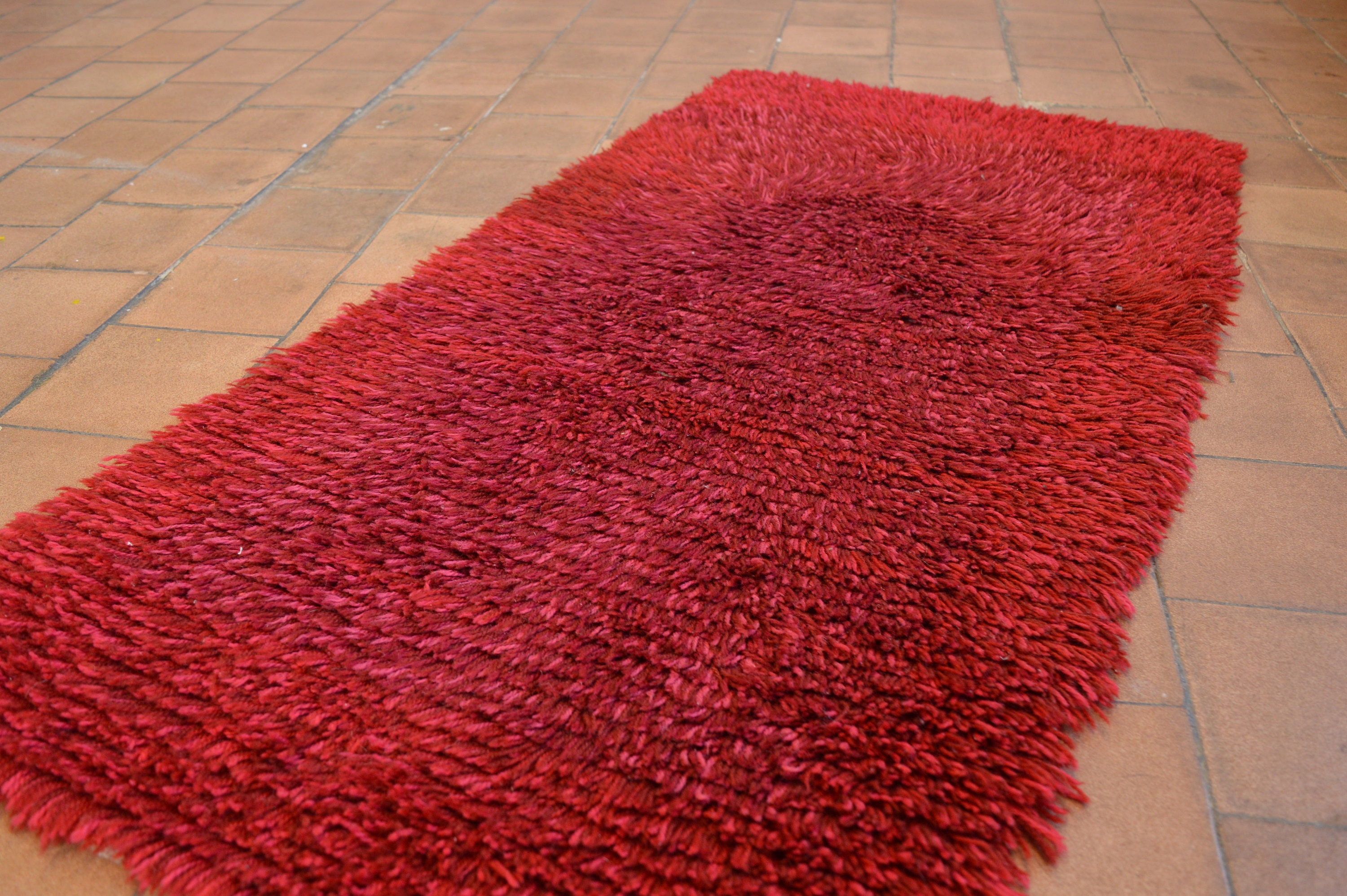 Authentic Swedish Rya Rug Modern Scandinavian Carpet, Midcentury