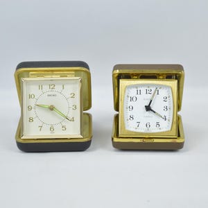 Vintage Seiko & Europa Travel Clocks: Elegant Timepieces for Collectors, Retro Style Home Decor, Great Gift Ideas for him or her room