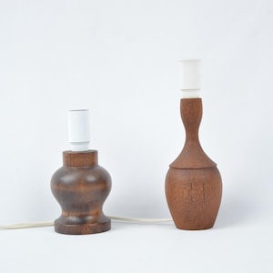 Handmade Vintage Wooden Bedside Lamp Base | Scandinavian Rustic Small Table Lamp gift for her home