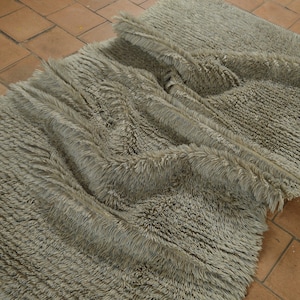 Vintage wool rya rug Hand made home decor antique designer area rug for bedroom or living room, Swedish vintage wool rya matta rug
