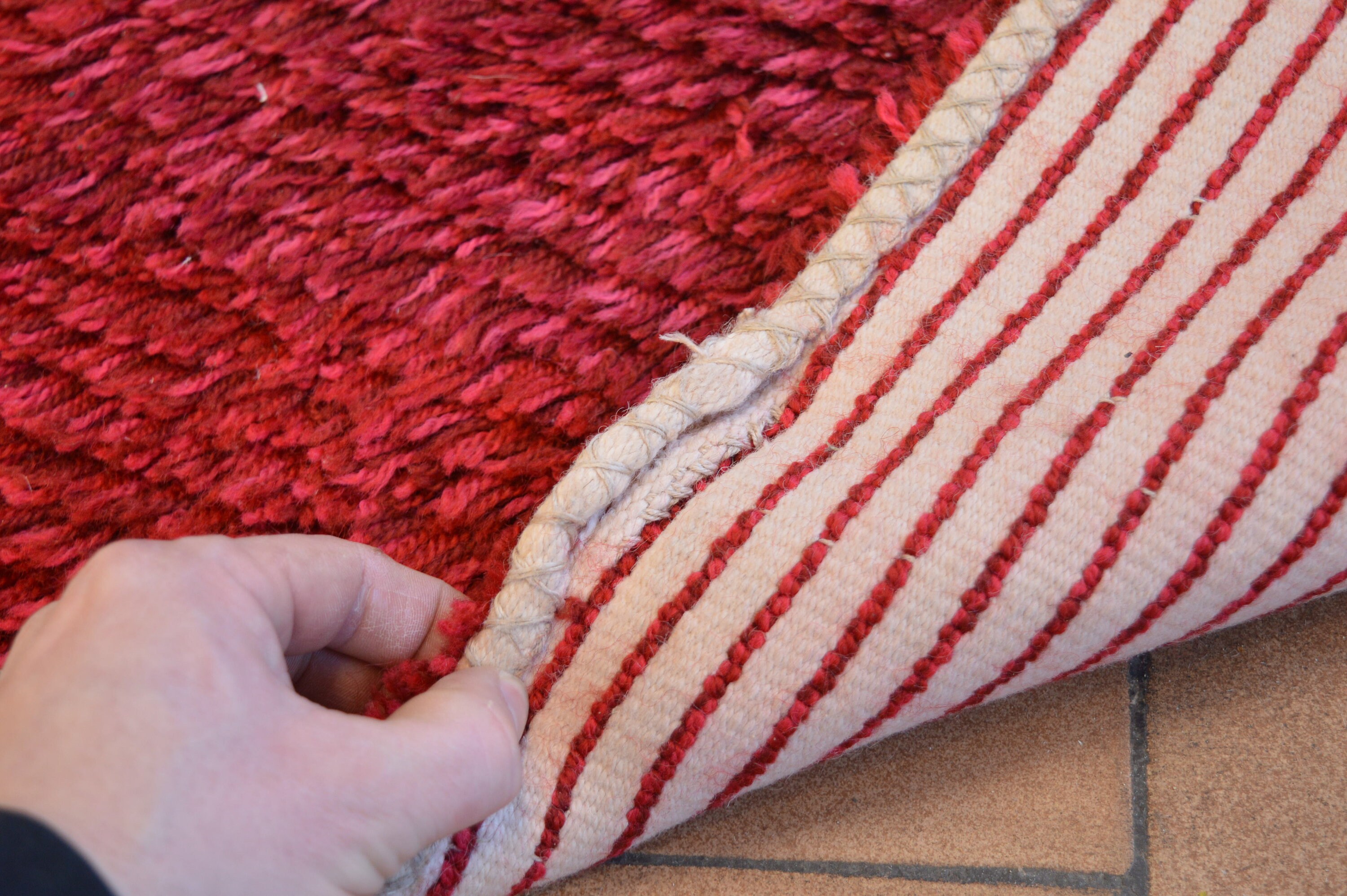 Authentic Swedish Rya Rug Modern Scandinavian Carpet, Midcentury