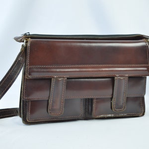 Bolso de cuero vintage: bolso de hombro de regalo clásico, estilo retro de moda vintage, ropa de calle
