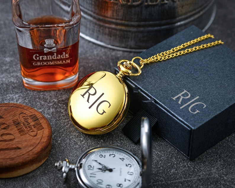 Personalized Engraved Pocket Watch-The perfect gift for the groomsmen,best groom proposal or wedding party keepsake.Unique personalizedclock image 6