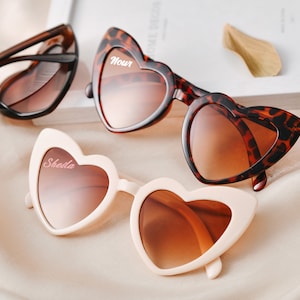 Heart-Shaped Shades with Personal Touch: Unforgettable Bridal Party Keepsake, Appreciation Present to Say Thank You