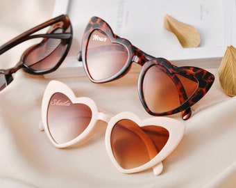 Heart-Shaped Shades with Personal Touch: Unforgettable Bridal Party Keepsake, Appreciation Present to Say Thank You