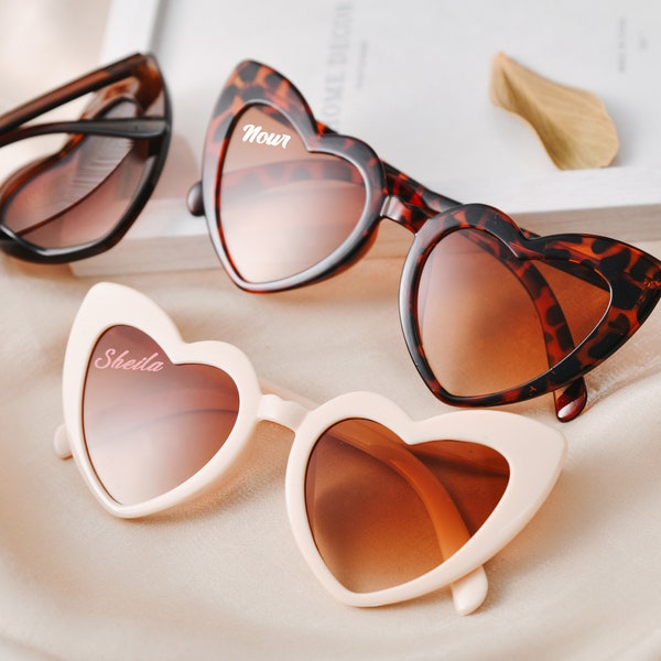 Heart-Shaped Shades with Personal Touch: Unforgettable Bridal Party Keepsake, Appreciation Present to Say Thank You