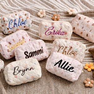 Personalized Embroidered Makeup Bag - Unique and Cute Embroidered Travel Makeup Bag - Perfect Gift for Bridesmaids, Mother&#39;s Day