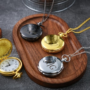 Personalized Engraved Pocket Watch-The perfect gift for the groomsmen,best groom proposal or wedding party keepsake.Unique personalizedclock image 8