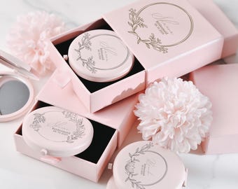 Espejo de bolsillo personalizado, espejo grabado, regalo para dama de honor, regalo para despedida de soltera