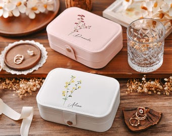 Personalized Jewelry Storage Box - Bridesmaid Treat - Ideal Mom Keepsake - Custom Women’s Gift