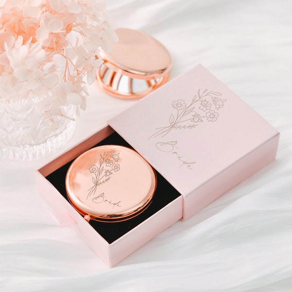 Elegant Compact Mirror - Personalized Wedding Favor, Ideal Keepsake for Guests and Special Occasions