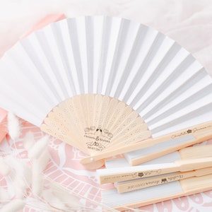 Elegant White Lace Hand Fan - Perfect Wedding Favors and Bridesmaid Gifts for Summer Weddings