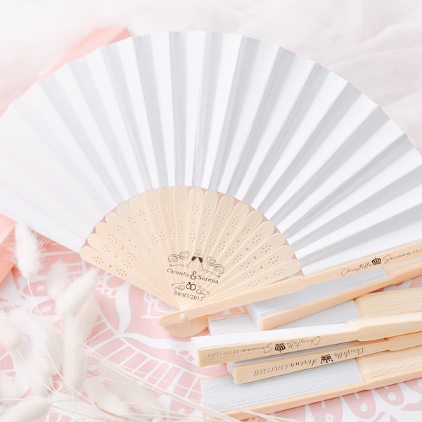 Elegant White Lace Hand Fan - Perfect Wedding Favors and Bridesmaid Gifts for Summer Weddings