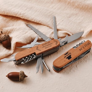 Personalized Multi-Tool Knife: The Ultimate Best Man, Swiss Military, Groomsman, Father, and Anniversary Gift Engraved Excellence image 8