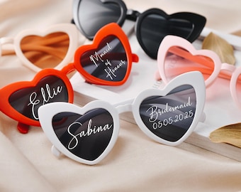Heart-Shaped Shades with Personal Touch: Unforgettable Bridal Party Keepsake