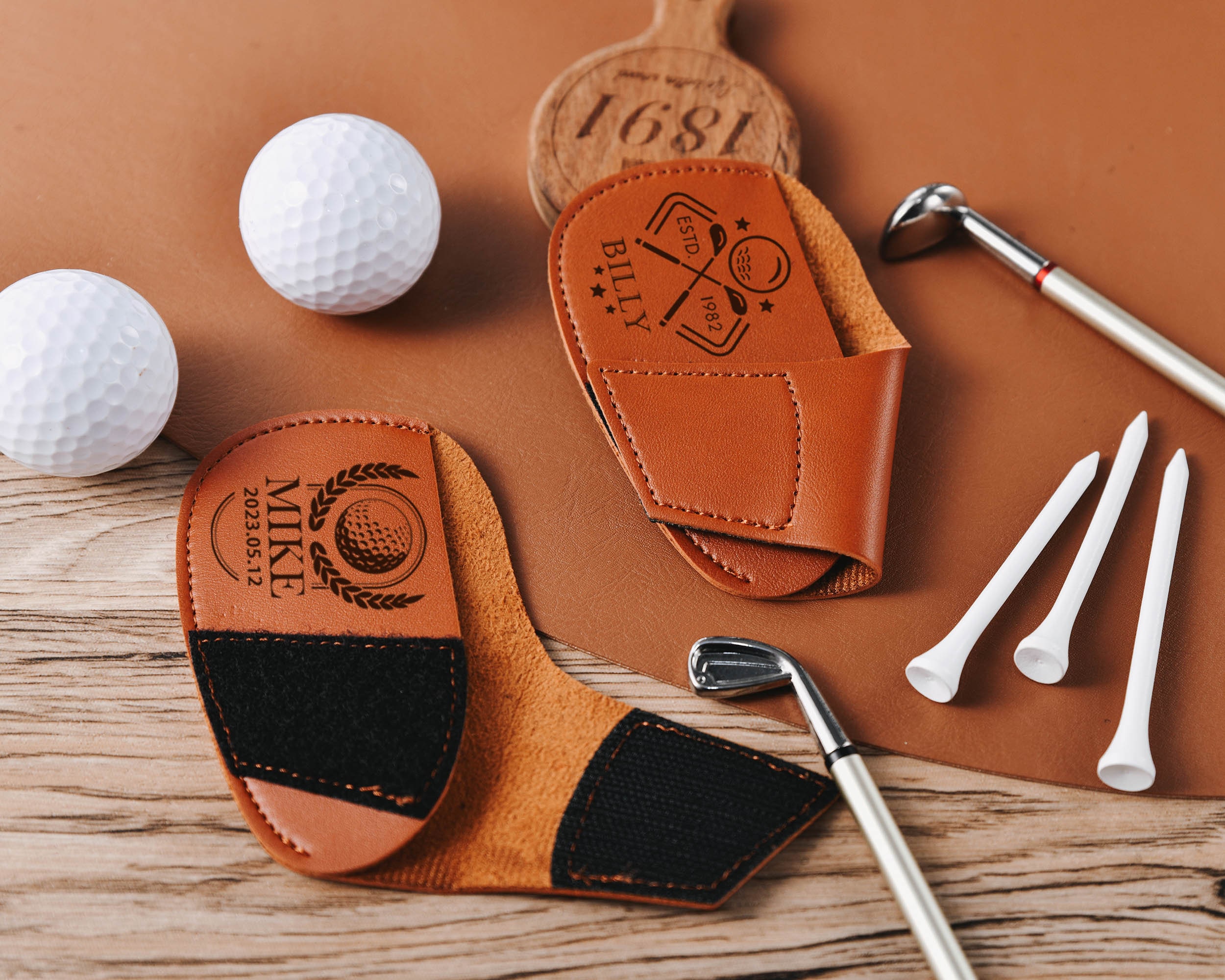 Personalized Leather Golf Club Covers, Golf Head Covers, Golf Accessory Sets for Drivers, Gifts for Golf Aficionados/Professionals