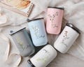 Personalized Bridesmaids Gifts Floral Wine Glass with Lid, Elegant Wedding Gift, Party Favor, Customized Bridesmaids Gift Tumbler Flute