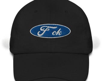 Cappello divertente con parodia Ford – Cappello con logo F*ck – Cappellino da camionista ricamato – Cappello da papà maleducato – Cappellino regolabile a basso profilo – Regalo per uomini e donne
