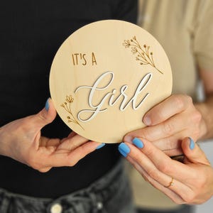 Cadeau baby shower | Faire-part de naissance | C'est un signe garçon ou fille | Bonjour tout le monde ou signe statistique Baby Hospital | Signe du nouveau-né