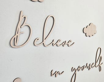 Home Wall Decor – Believe in Yourself Wooden Motivational Sign