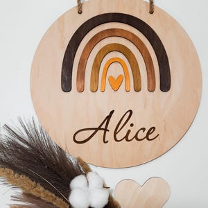 Personalized Wooden Name Sign | Custom Rainbow Baby Name Plaque | Nursery Wall Decor | Baby Shower Gift | Keepsake for Newborn Girl
