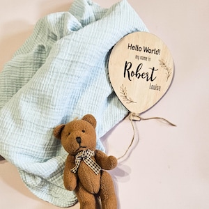 Personalized Baby Hospital Sign | Hello World Wooden Baby Sign | Newborn Name Sign | Baby Name Announcement Sign For Hospital