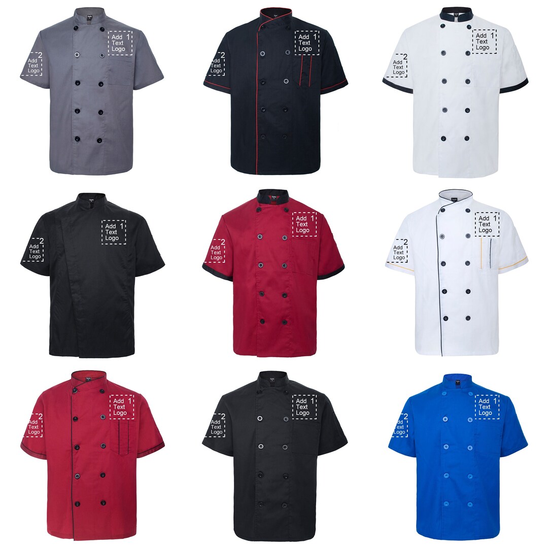 TOPTIE Custom Chef Coat Short Sleeve Chef Jacket Heat Transfer Etsy