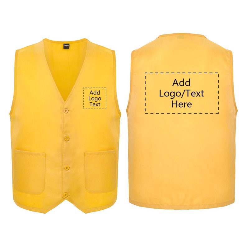 TOPTIE Custom Work Vest Personalized Volunteer Activity Etsy