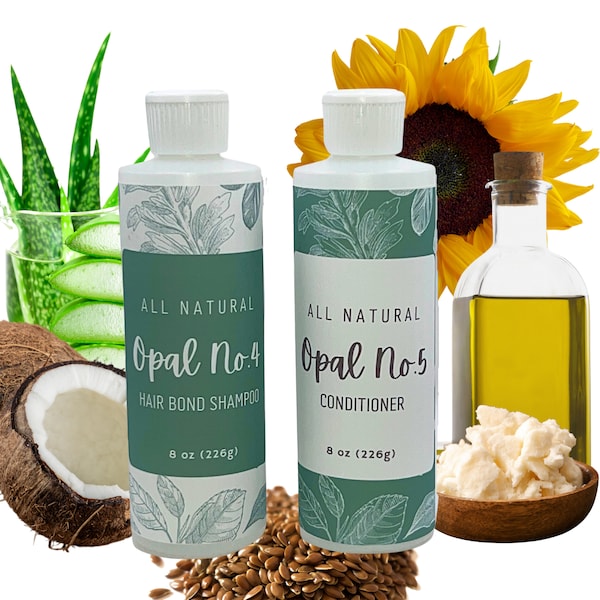 Shampoo and Conditioner Set - All-Natural Organic and Strengthening Plant-Based, Sulfate-Free, Fragrance-Free, Allergen-Free Haircare