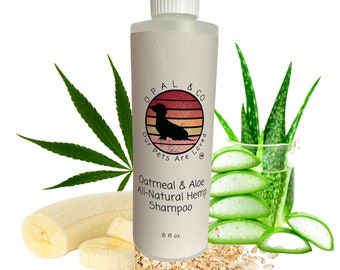 All-Natural Dog Shampoo – Aloe Vera, Bananas, and Colloidal Oatmeal for Organic Itchy Skin Relief & Deshedding, 8 Oz