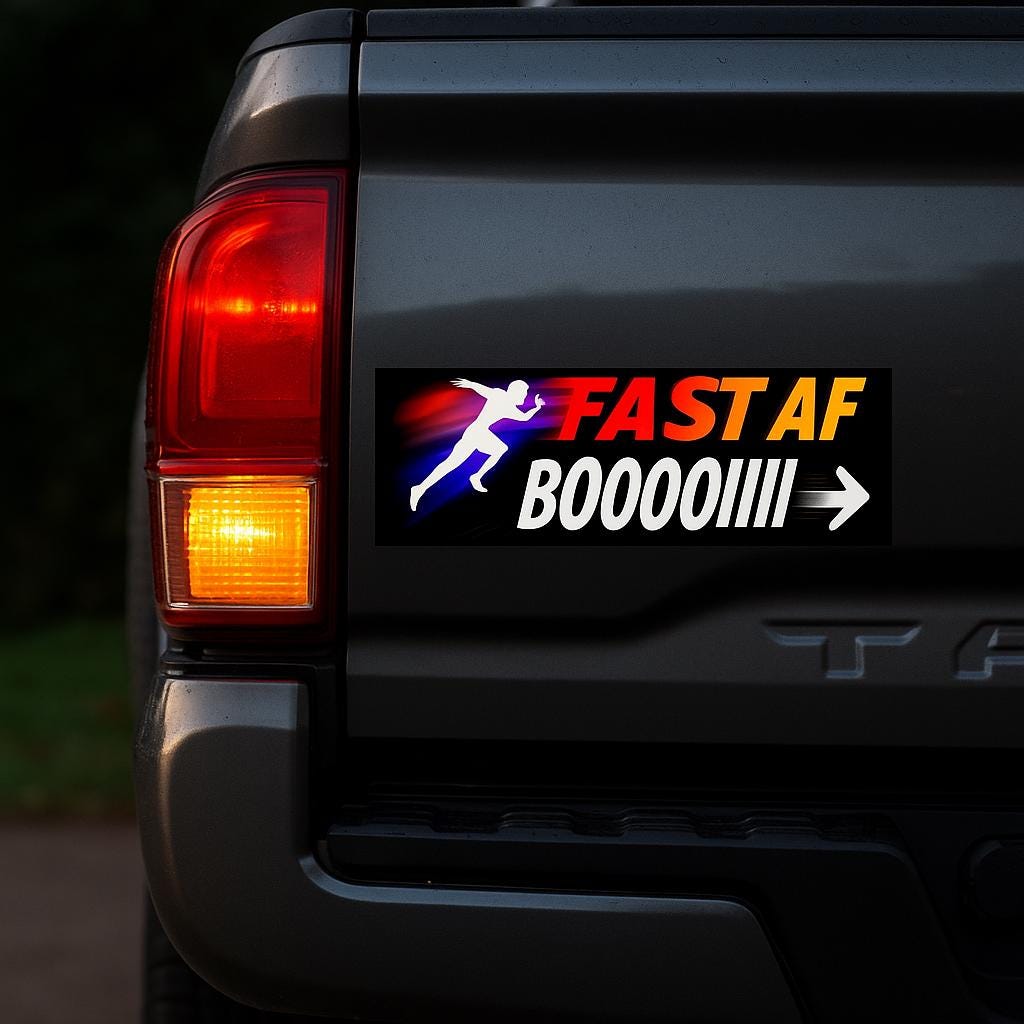 Fast AF Boi Bumper Sticker – Funny Car Decal, Meme Racing Sticker ...